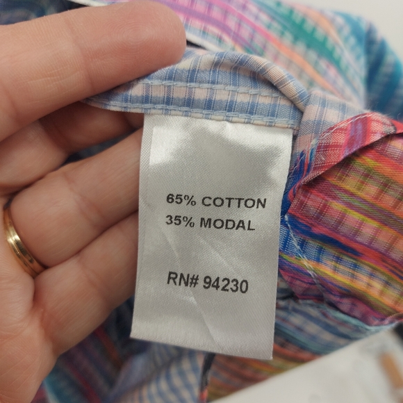 Paul Frederick XXL Flip Cuff Multi Colored Shirt - Picture 4 of 5